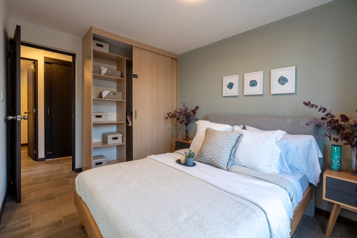 Apartamento modelo de Futura 21 en Zona 21 — dormitorio